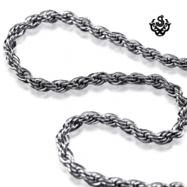 Silver necklace solid stainless steel twisted chain length 2