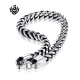 Silver black stainless steel vintage style solid chain bracelet length 2