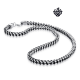 Silver stainless steel solid bikies chain thick bracelet length 2