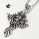 Silver pendant swarovski crystal stainless steel cross skull gothic necklace