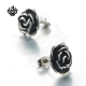 Silver stud stainless steel vintage style rose flower earrings