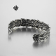 Silver fleur-de-lis engraved bangle stainless steel cuff bracelet