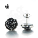 Silver stud stainless steel vintage style rose flower earrings