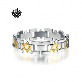 Silver gold Chain stainless steel bracelet star pattern 