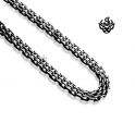 Silver necklace stainless steel chain mens 55cm 21.5 inches 6mm vintage style
