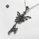 silver cross pendant stainless steel chain necklace vintage style skull axe