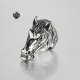 Silver reindeer ring solid stainless steel band