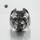 Silver dog Bulldog ring solid stainless steel band