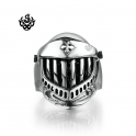 Silver iguala skull ring solid stainless steel band