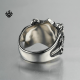 Silver cross fleur-de-lis ring solid stainless steel Celtic band