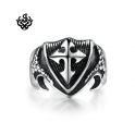 Silver cross claws ring solid stainless steel Celtic band