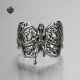 Silver ring solid stainless steel butterfly fairy filigree band