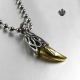 Silver gold wolf tooth pendant solid stainless steel chain gothic necklace
