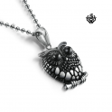 Silver owl pendant solid stainless steel ball chain necklace