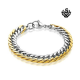  Details about Silver gold bracelet biker chain chunky heavy stainless steel 225mm long 10mm wide