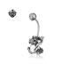 Silver stud swarovski crystal stainless steel the frog prince belly ring