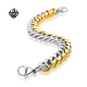  Details about Silver gold bracelet biker chain chunky heavy stainless steel 225mm long 13mm wide
