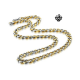  Details about Silver gold 2-tone necklace solid stainless steel Miami Cuban Link Chain 24"
