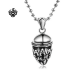 Silver filigree Fleur-De-Lis pendant stainless steel swarovski black crystal necklace