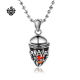 Silver filigree Fleur-De-Lis pendant stainless steel swarovski red crystal necklace