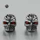 Silver stud swarovski crystal stainless steel skull earrings soft gothic