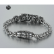 Silver bracelet biker chain stainless steel skull crown snake solid soft gothic