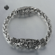 Silver bracelet biker chain stainless steel skull crown snake solid soft gothic