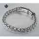 Silver stainless steel solid biker chain thick bracelet