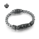 Silver bracelet biker chain stainless steel skull solid soft gothic