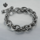 Silver stainless steel solid biker chain thick bracelet