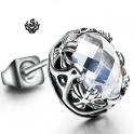 Silver stud swarovski crystal earring SINGLE vintage style 2ct