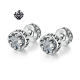 Silver stud swarovski crystal stainless steel celtic cross double side earrings