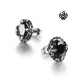 Silver stud oval clear swarovski crystal earrings vintage style