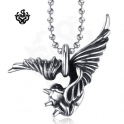 Silver heart wing soft gothic stainless steel pendant necklace vintage style