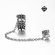 Silver ear cuff stainless steel Swarovski crystal stud earring soft gothic