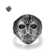 Silver biker ring Friday the 13th mask replica stainless steel band soft gothic