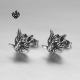 Silver stud stainless steel wolf knife earrings soft gothic