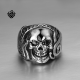 Silver biker ring stainless steel Swarovski crystal skull band soft gothic punk