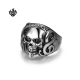 Silver biker ring stainless steel Swarovski crystal skull band soft gothic punk