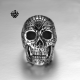 Silver biker ring stainless steel tattooed skull band punk soft gothic