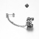 Silver ear cuff stainless steel Swarovski crystal stud woven pattern earring