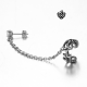 Silver ear cuff stainless steel Swarovski crystal stud filigree earring