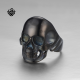 Black biker ring stainless steel skull simple classic soft gothic