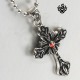Silver cross vintage style soft gothic pendant necklace stainless steel crystal