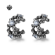 Siver Ear Cuff Clip On Non-Piercing Swarovski crystal Earrings Stainless Steel