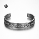 Silver Fleur-De-Lis bangle stainless steel boys women cuff bracelet simple