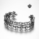 Silver skull bangle stainless steel men women cuff bracelet