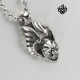 Silver wings skull swarovski crystal stainless steel gothic pendant necklace new