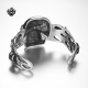 Silver biker bracelet stainless steel men skull cuff bangle soft gothic