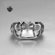 Silver biker ring stainless steel boxing gloves hand buckle soft gothic